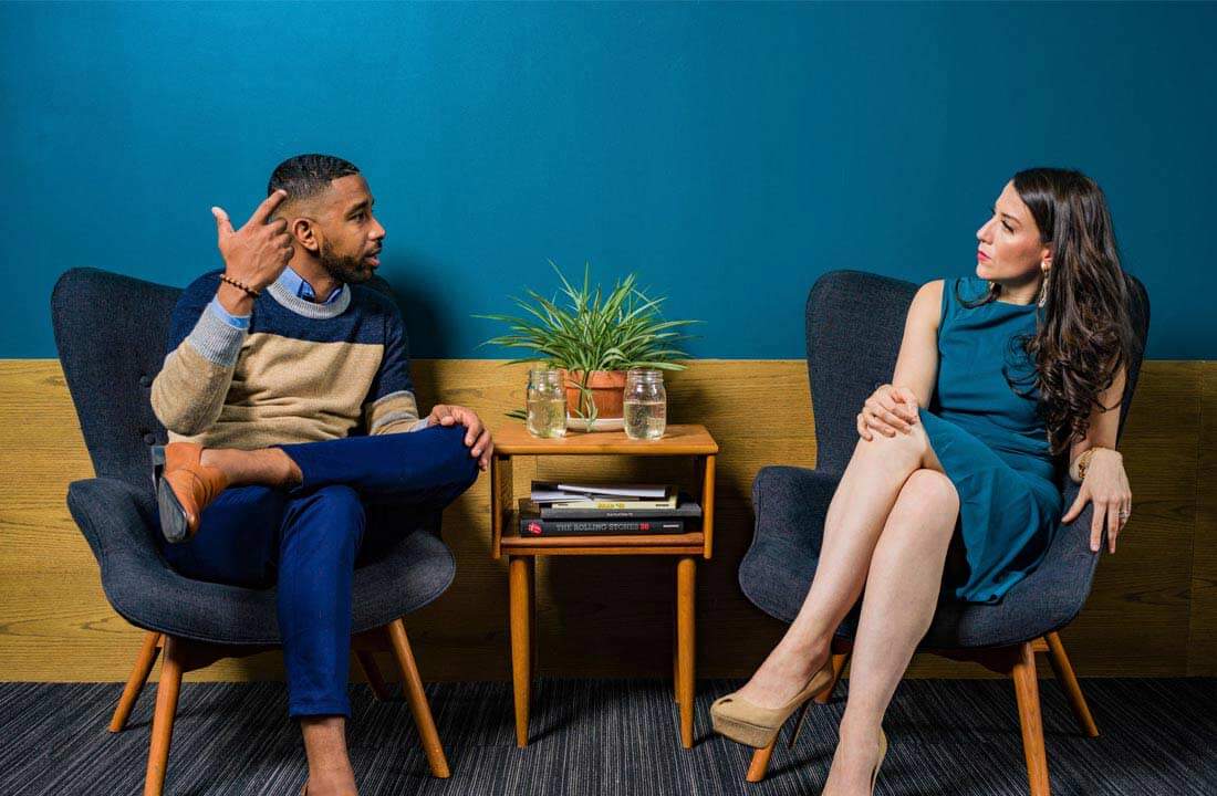 Professionals in conversation
